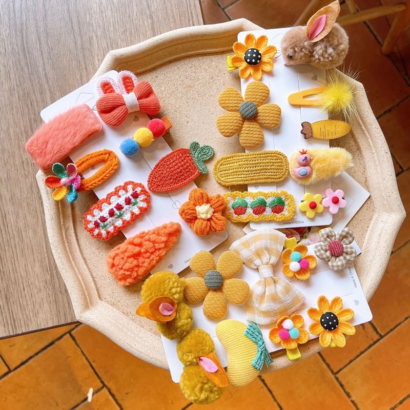 Set 10 kẹp tóc vải hàn quốc cho bé và người lớn.