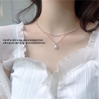 ROSY - SET 2 DÂY CHUYỀN NGỌC TRAI GIẢ BÁNH BÈO (ẢNH THẬT Ở CUỐI!!!)