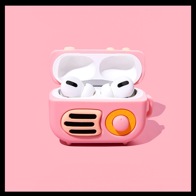 Vỏ bảo vệ tai nghe bluetooth Airpods bằng Sillicone dẻo, ốp Case cute, Airpods 2/pro - RADIO