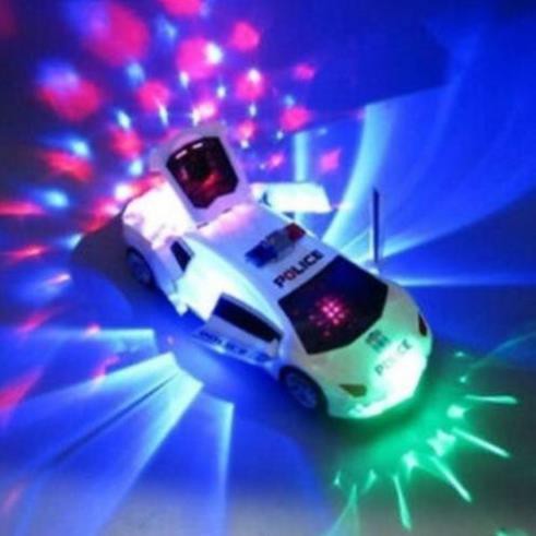 Siêu xe cảnh sát biến hình xoay 360 độ có đèn có nhạc