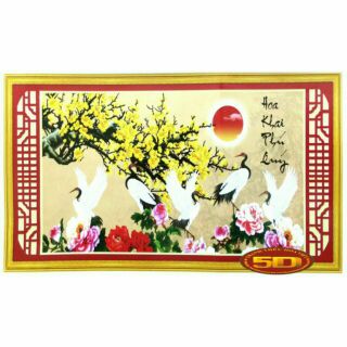 Tranh thêu chữ thập HOA KHAI PHÚ QUÝ 222626