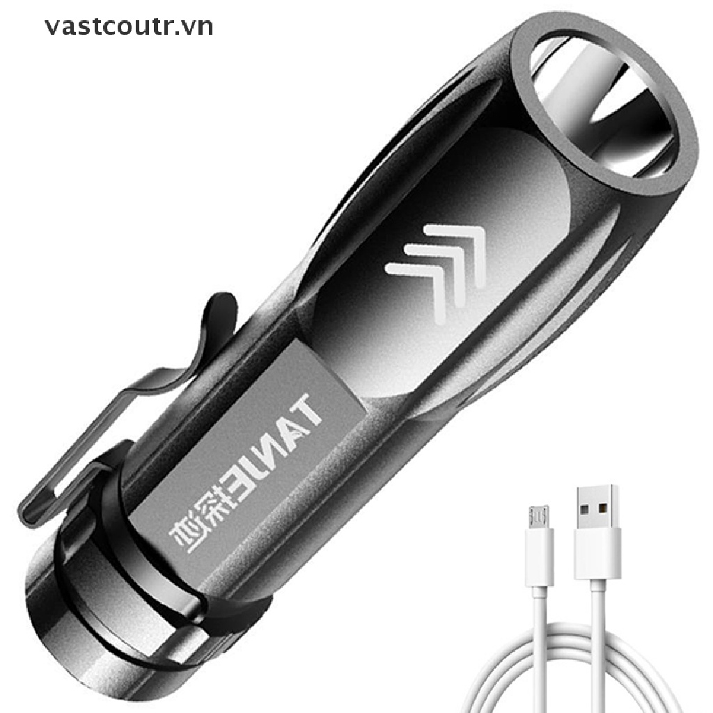 Đèn Pin LED Mini Siêu Sáng Sạc Cổng USB Dùng Khi Đi Cắm Trại