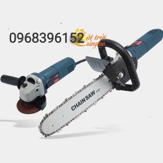 Cưa xích gắn máy mài cầm tay, biến máy mài thành cưa điện