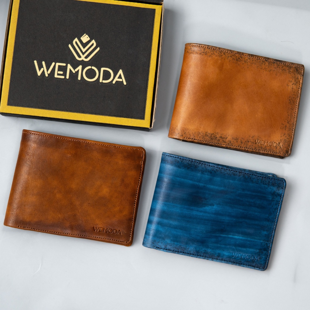 Ví Nam WEMODA chất liệu da bò Veg dáng ngang nhiều màu bảo hành 24 tháng