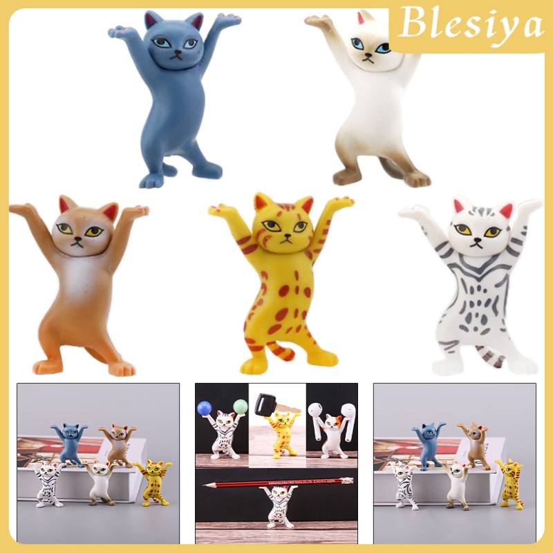 Bộ 5 Tượng Mèo Nhảy Múa Trang Trí Bàn Làm Việc