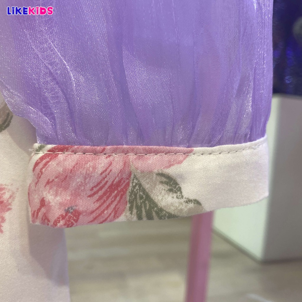Đầm công chúa LIKEKIDS , váy bé gái hoa hồng chất organ cho bé gái từ 10 đến 35kg