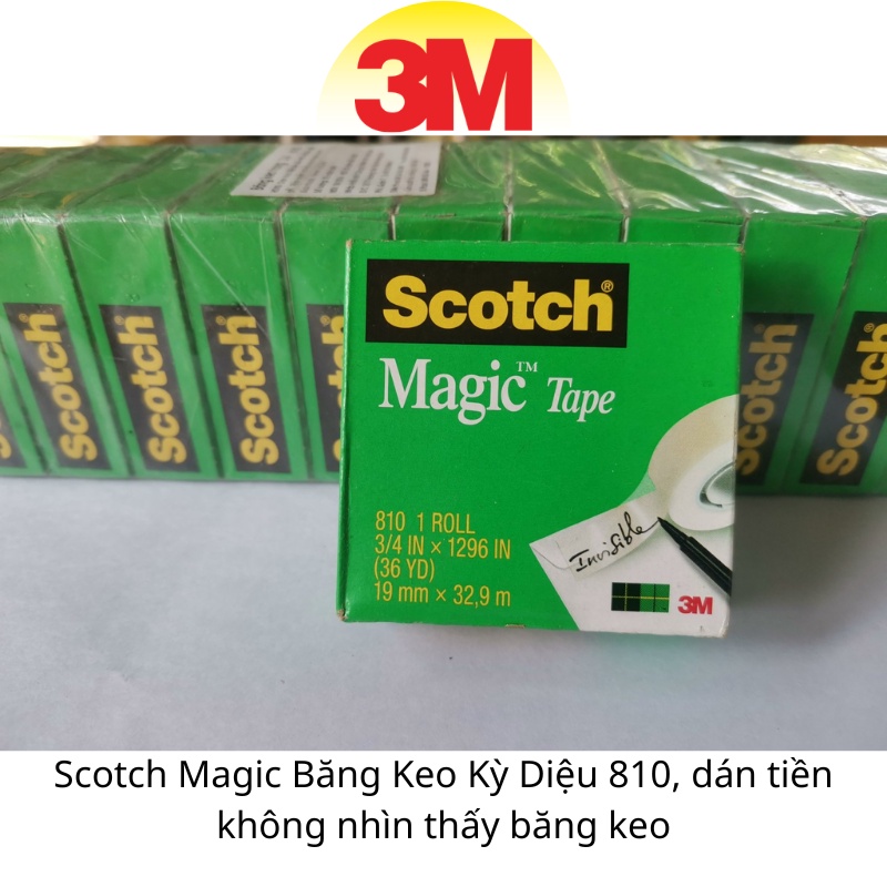 Scotch Magic Băng Keo Kỳ Diệu 810 19mmx32,9m, là loại băng keo mờ dán tiền không nhìn thấy băng keo 70016031976