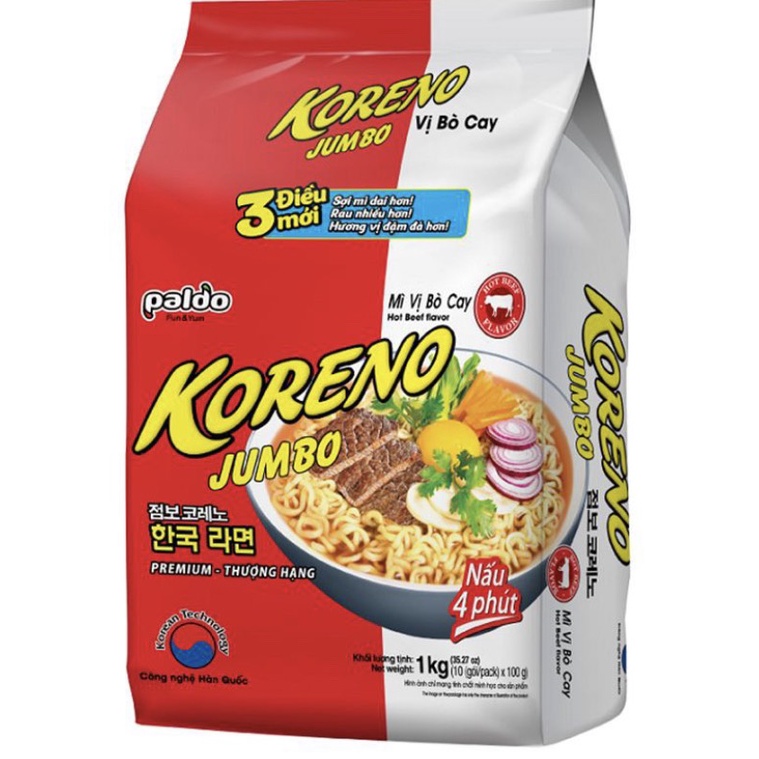 Mì Jumbo Koreno 1kg Vị Bò Cay Giá Cực Sốc