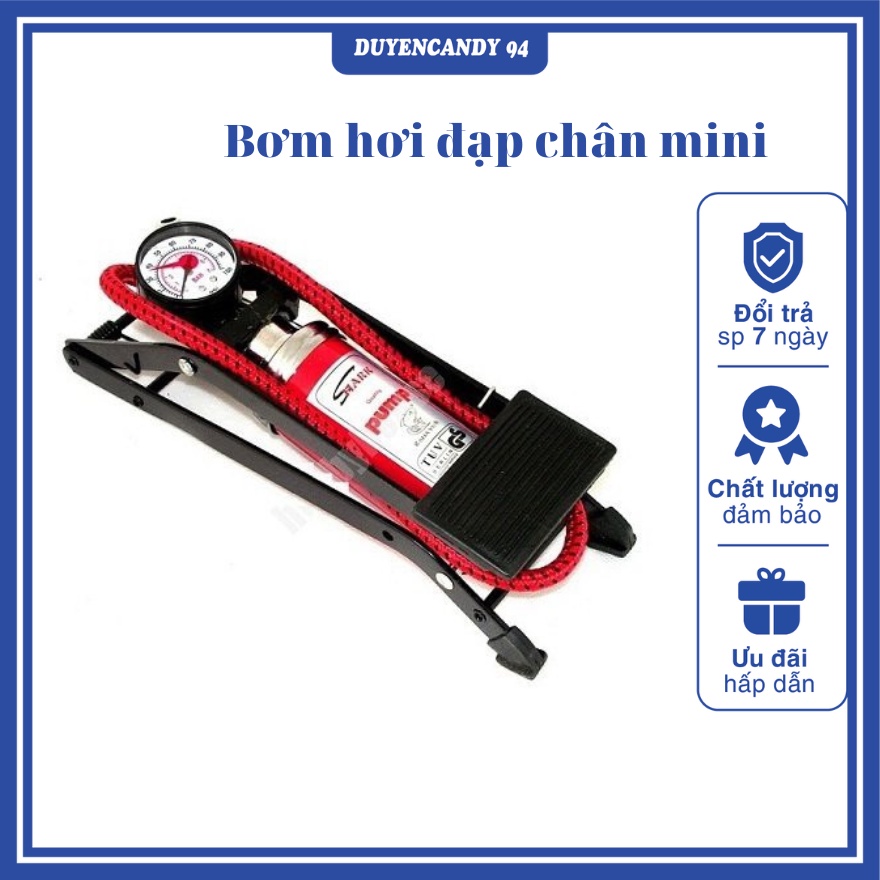Bơm hơi đạp chân mini - bơm đạp chân dùng cho bể bơi , xe đạp , xe máy ,oto