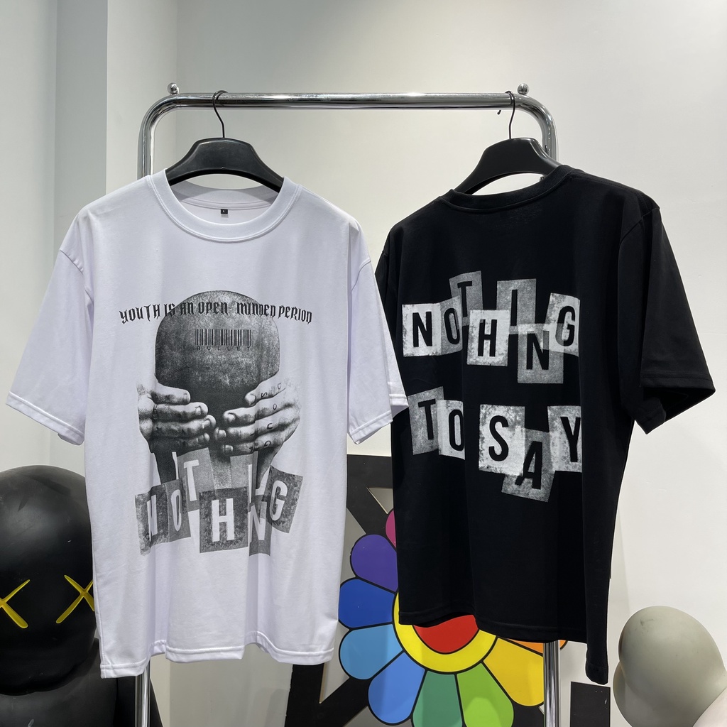Áo thun nothing to say  áo phông nam nữ tay ngắn nothing oversize Kunshop