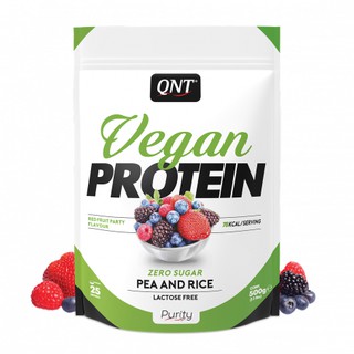 Qnt vegan protein red fruit party flavour- sữa đạm tăng cơ thuần chay từ gạo và hạt vị trái cây đỏ chính hãng