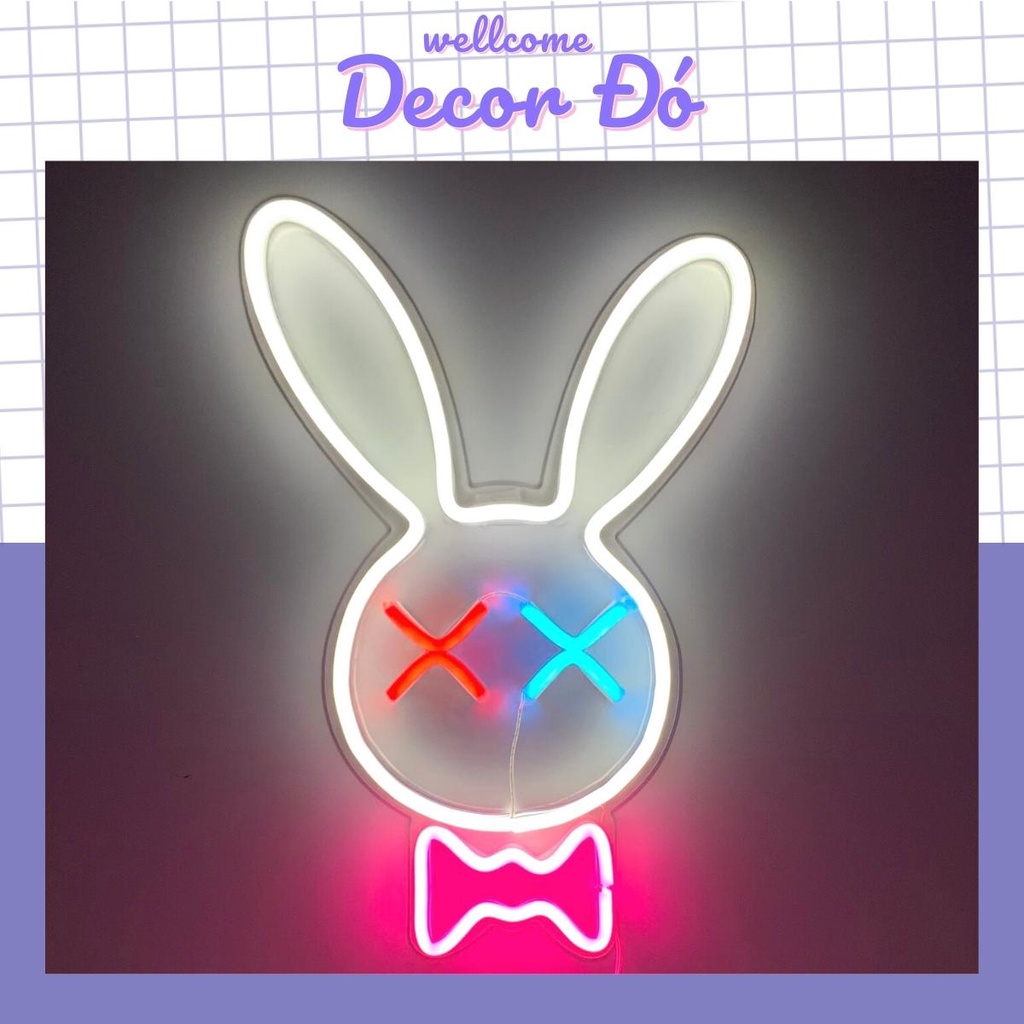 Đèn NeonSign | Thỏ Playboy | Kích Thước 33x16cm | Quà Tặng Trang Trí Cực Chất , Siêu Sáng & Tiết Kiệm Điện Với Led 12v |