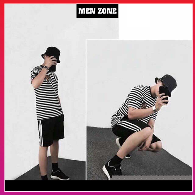 Quần Short Nam 3 Sọc Thể Thao MENZONE Quần Short Unisex Vải Poly Cao Cấp Mềm Mịn