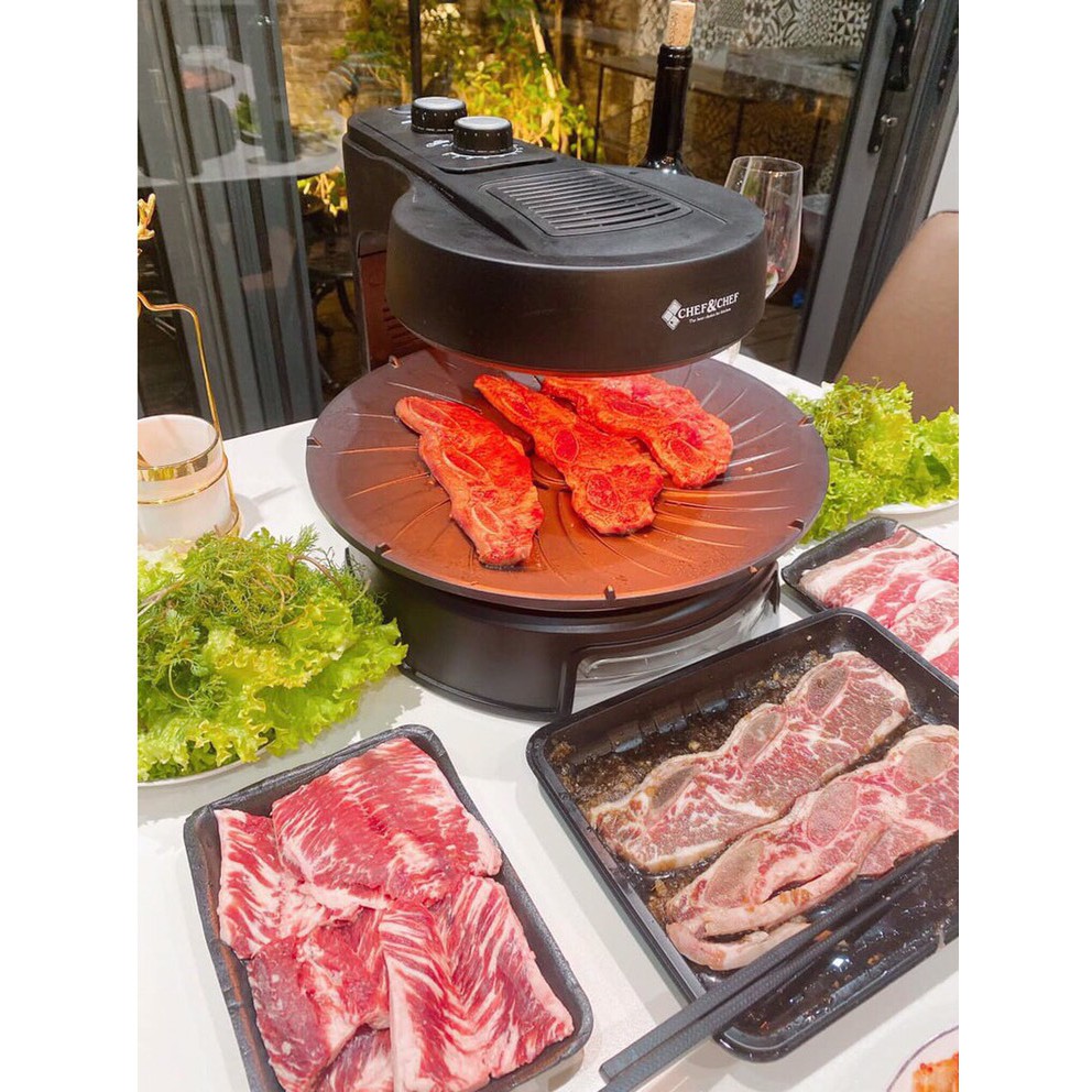 Bếp nướng BBQ ⚡CHẤT LƯỢNG CAO⚡ 360 CHEF &amp; CHEF- giúp nấu ăn ngon và dễ dàng vệ sinh