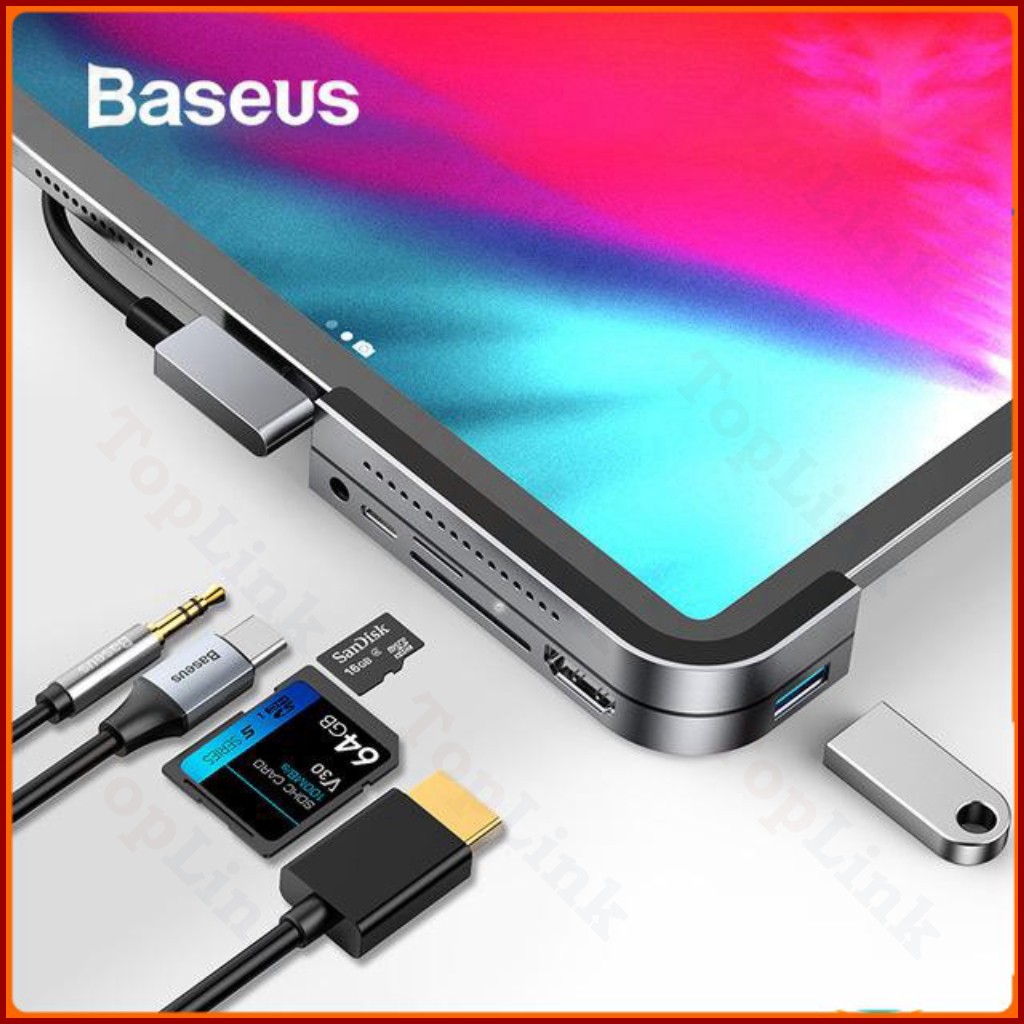 Baseus Usb C Hub Chia Usb 3.0 - Hub Cho Ipad Pro Loại C Hub Cho Macbook Pro Docking Ga Đa 6 Cổng Usb Loại C Hub