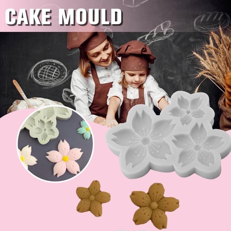 Khuôn Làm Nến Bằng Silicone Chịu Nhiệt Hình Hoa Anh Đào DIY