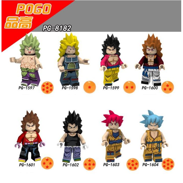 Minifigures Các Nhân Vật 7 Viên Ngọc Rồng Siêu Hot - Dragon Ball Goku PG8182 PG1597 PG1598 PG1599 PG1600 PG1601 PG1602