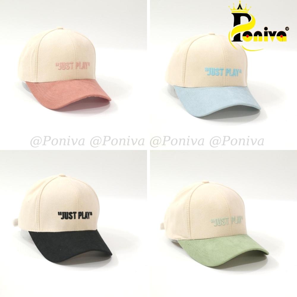 Mũ lưỡi trai ❤️ Nón kết thêu chữ Just play chất nhung mịn form unisex  phong cách Ulzzang Thời trang PONIVA siêu hot
