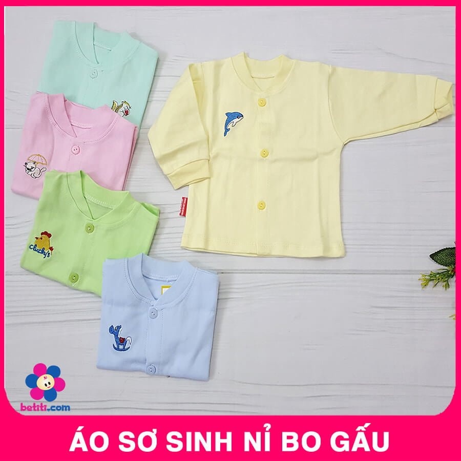 Set 5 áo dài tay sơ sinh  bo gấu đẹp ( sỉ lẻ)