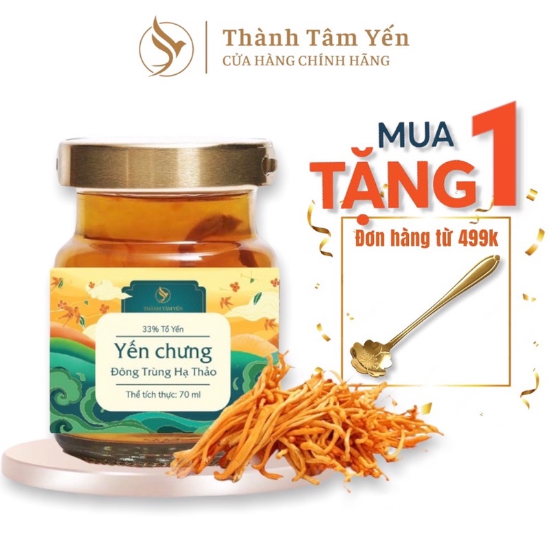 Yến chưng sẵn Đông Trùng Hạ Thảo Thành Tâm Yến - 33% Yến tươi nguyên chất /hũ 70ml - Yến Sào Khánh Hoà chính hãng