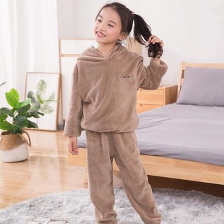 Bộ quần áo Lông Cừu siêu yêu cho Bé và Mẹ, Bộ đồ ngủ áo + quần dài sợi lông cừu mềm mại kiểu dáng đáng yêu cho phái nữ