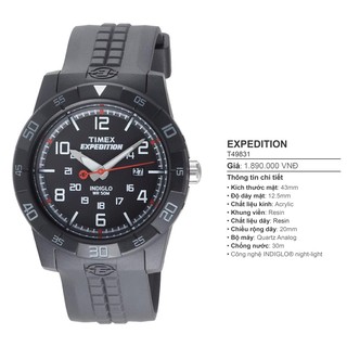 Đồng hồ nam Timex Expedition T49831 dây cao su