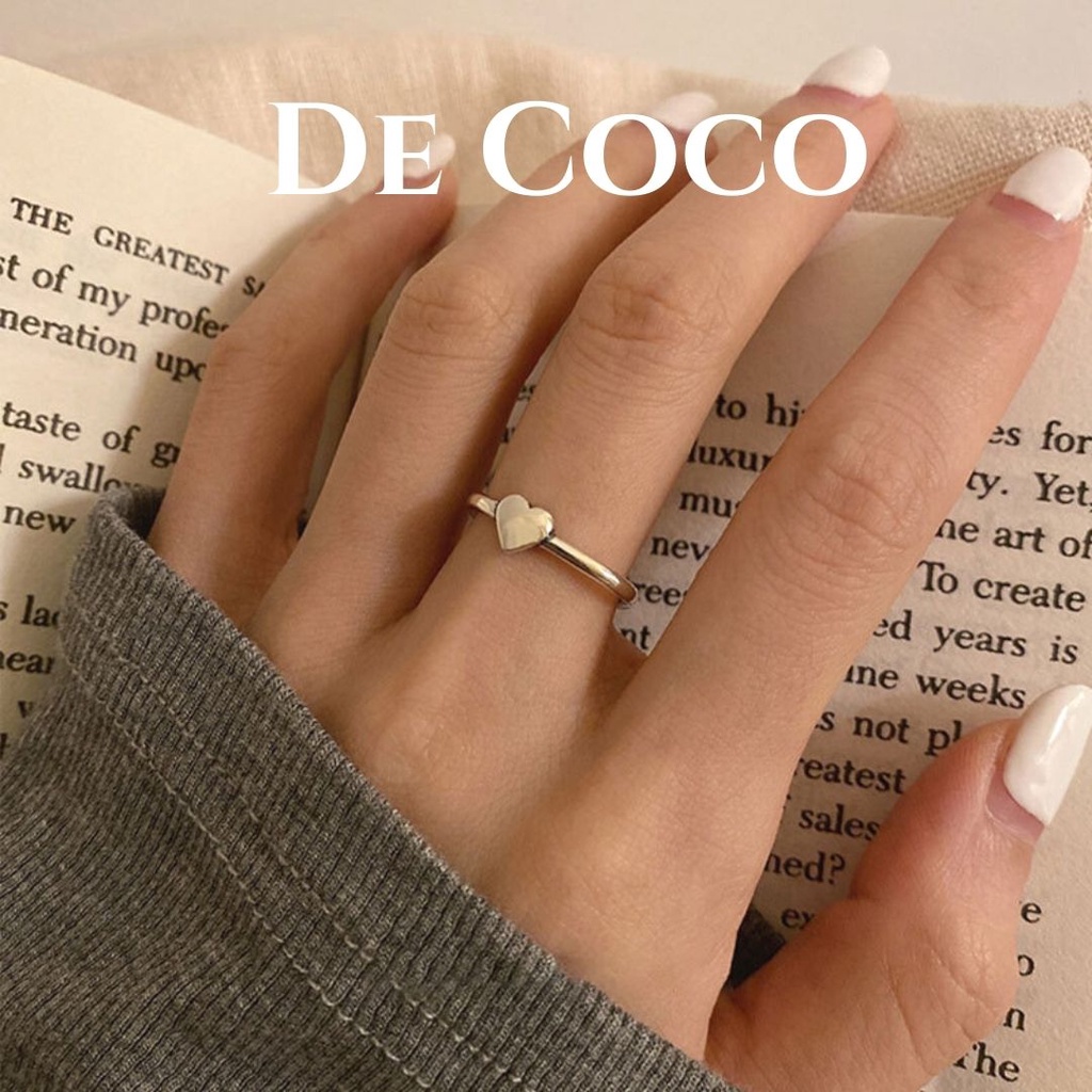 Nhẫn bạc 925 dáng vuông Strong Heart De Coco decoco.accessories