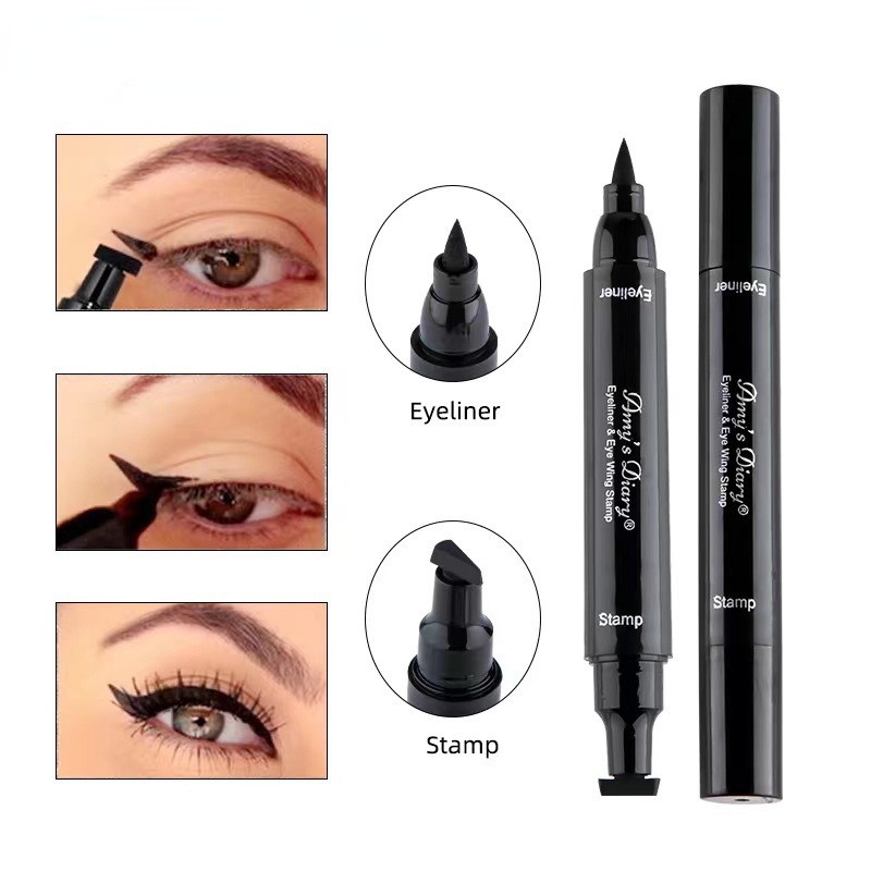 Bút Kẻ Mắt Dạng Lỏng 2 Trong 1 Nhanh Khô Chống Thấm Nước Lâu Trôi