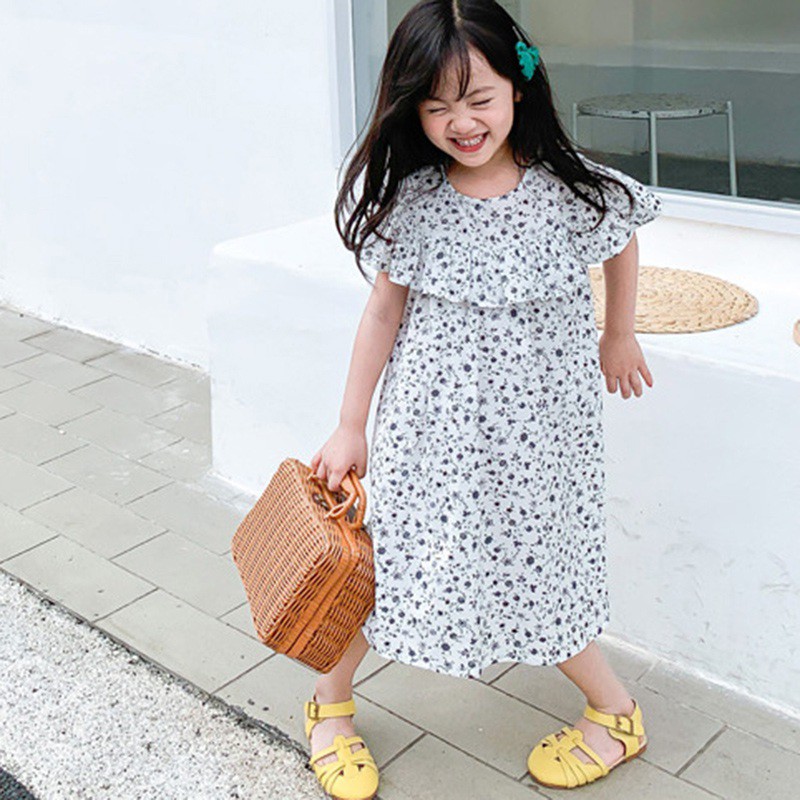 Đầm in hoa thời trang hè xinh xắn cho bé gái