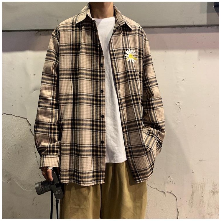 Áo Khoác Sơ Mi FLANNEL CARO Áo Chống Nắng Dài Tay Nhiều Mẫu Họa tiết Thêu Hoa Cúc