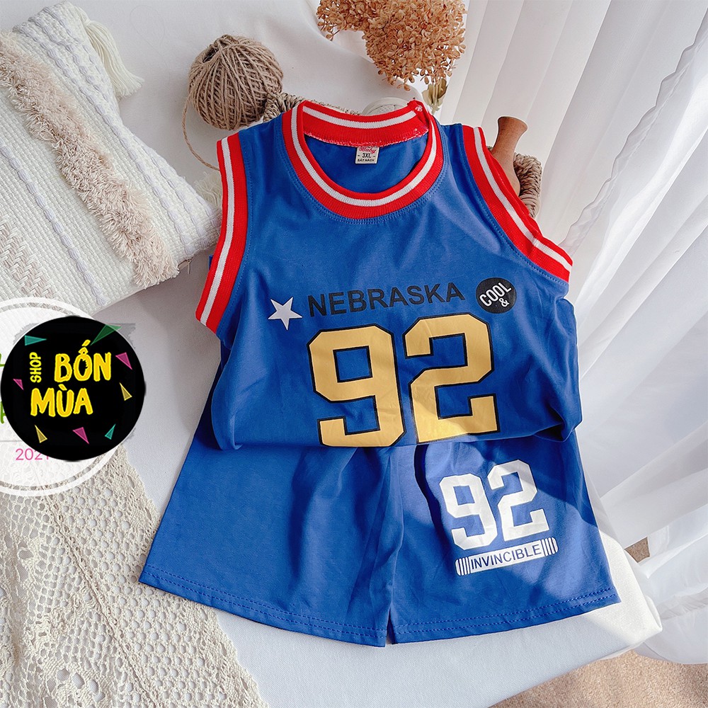 Đồ Bộ Thể Thao Bé Trai 🎁🎁 23-38kg Đồ đá banh ba lỗ bé trai chất cotton mát mỏng-SHOP BỐN MÙA