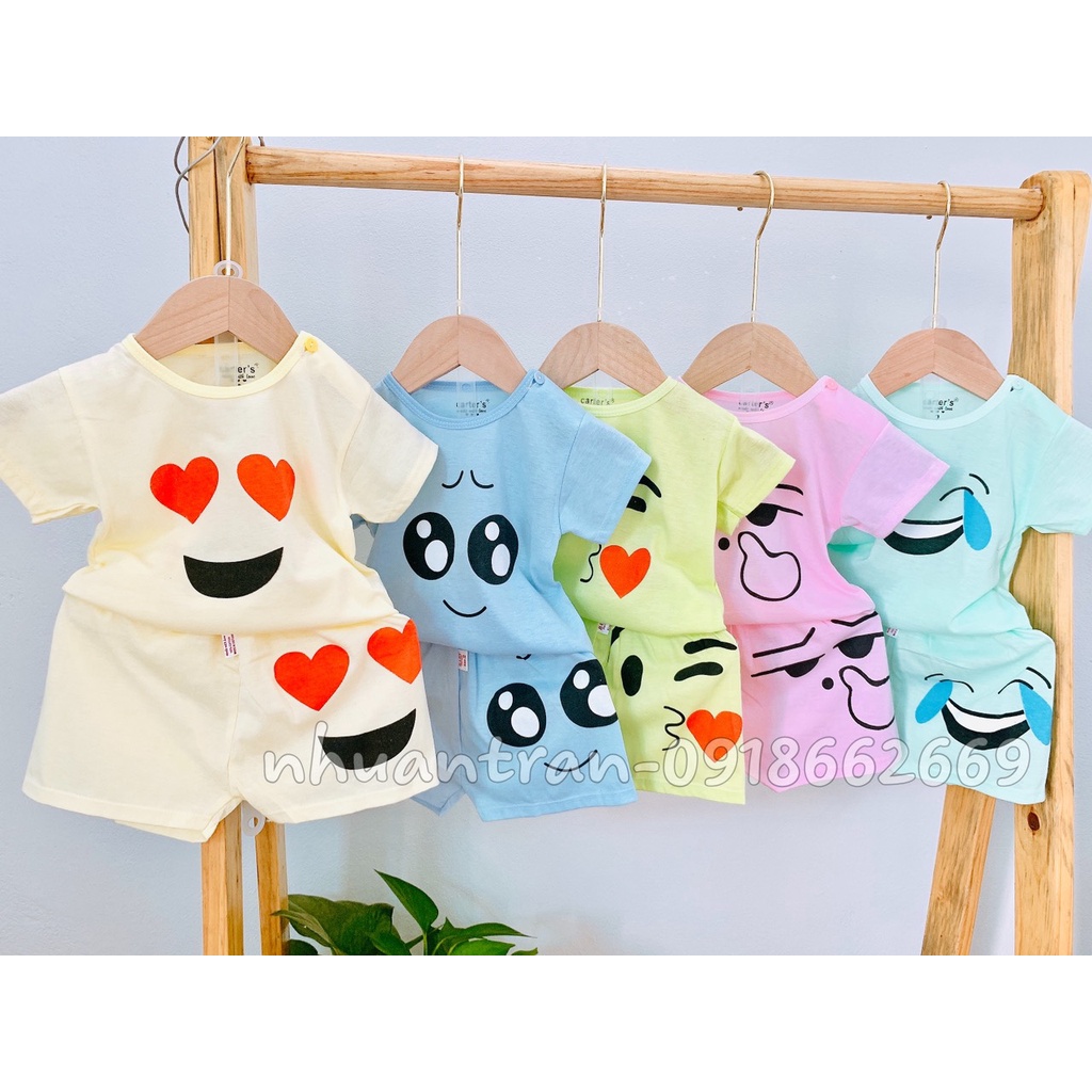 Quần áo trẻ em,combo 5 bộ cộc tay bé trai/bé gái vải 100% cotton size 3-14kg ( sét cộc cảm xúc)