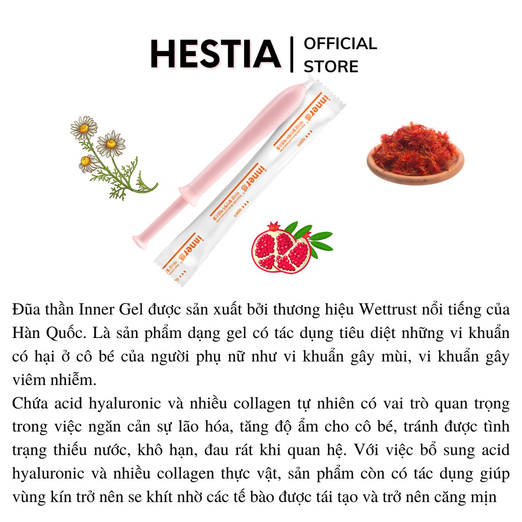 Đũa thần Inner gel vệ sinh phụ nữ Hàn Quốc 1.7g giúp ngăn cản lão hóa, tăng độ ẩm làm hồng cô bé hàng chính hãng Hestia