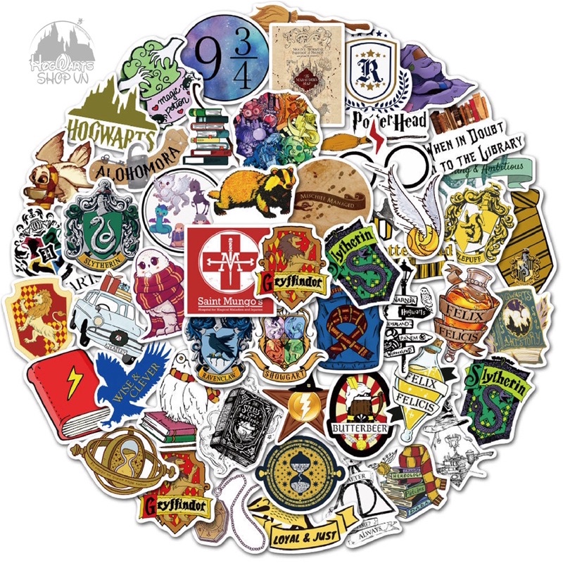 Bộ 50 sticker phong cách Harry Potter