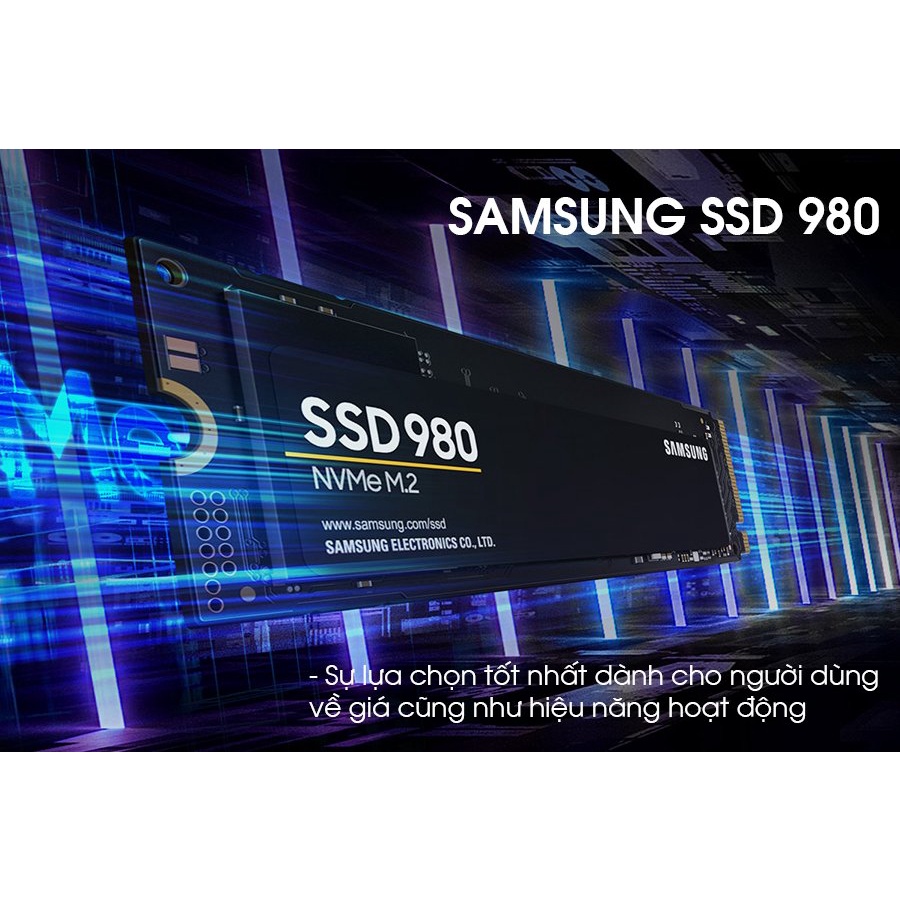 Ổ cứng gắn trong SSD Samsung 980 250GB | 500GB | 1TB M2 NVMe 1.4 PCIe 3.0 Tốc độ đọc/ghi 3500MB/3000MB/s chính hãng