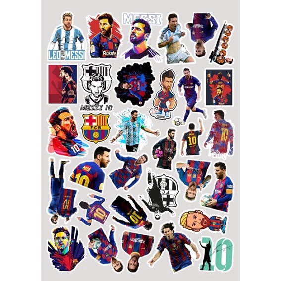 combo 30-60 sticker lionel messi decal dán/ hình dán messi