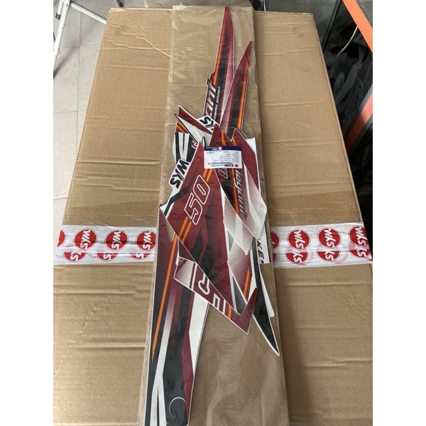 Bộ tem xe Elegant 50 đỏ trắng