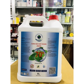 Cồn 70 độ ethanol can 5 hương bạc hà lít công ty dược bạc liêu