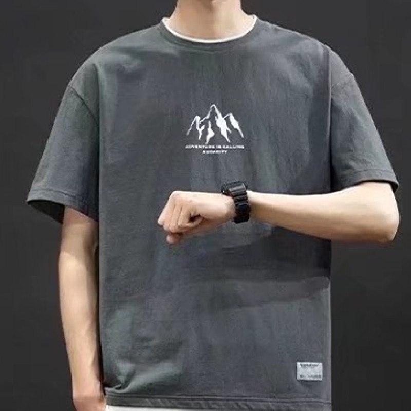 Áo Thun Tay Lỡ Dáng Rộng In Chữ Thời Trang Phong Cách Nhật Bản Cho Nam Size M-3XL