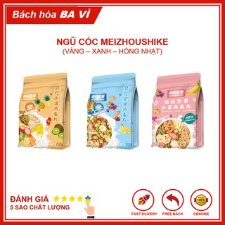 Combo 3 Gói Ngũ Cốc Yến Mạch Mix Hoa Quả Sấy Meizhoushike (Vàng, Xanh, Hồng Nhạt)