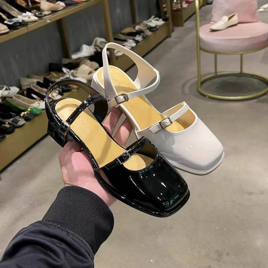 XẢ KHO (S129) Sandal nữ bít mũi, 2 quai cài nữ tính, gót cao 5 phân, hàng Quảng Châu (Mã Q.354)