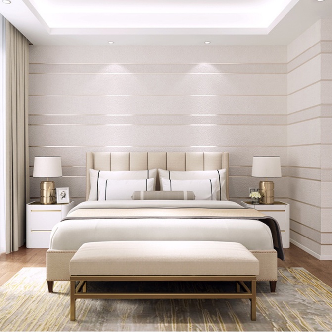Giấy Dán Tường Họa Tiết Kẻ Sọc 3D Trang Trí Phòng Khách Phòng Ngủ