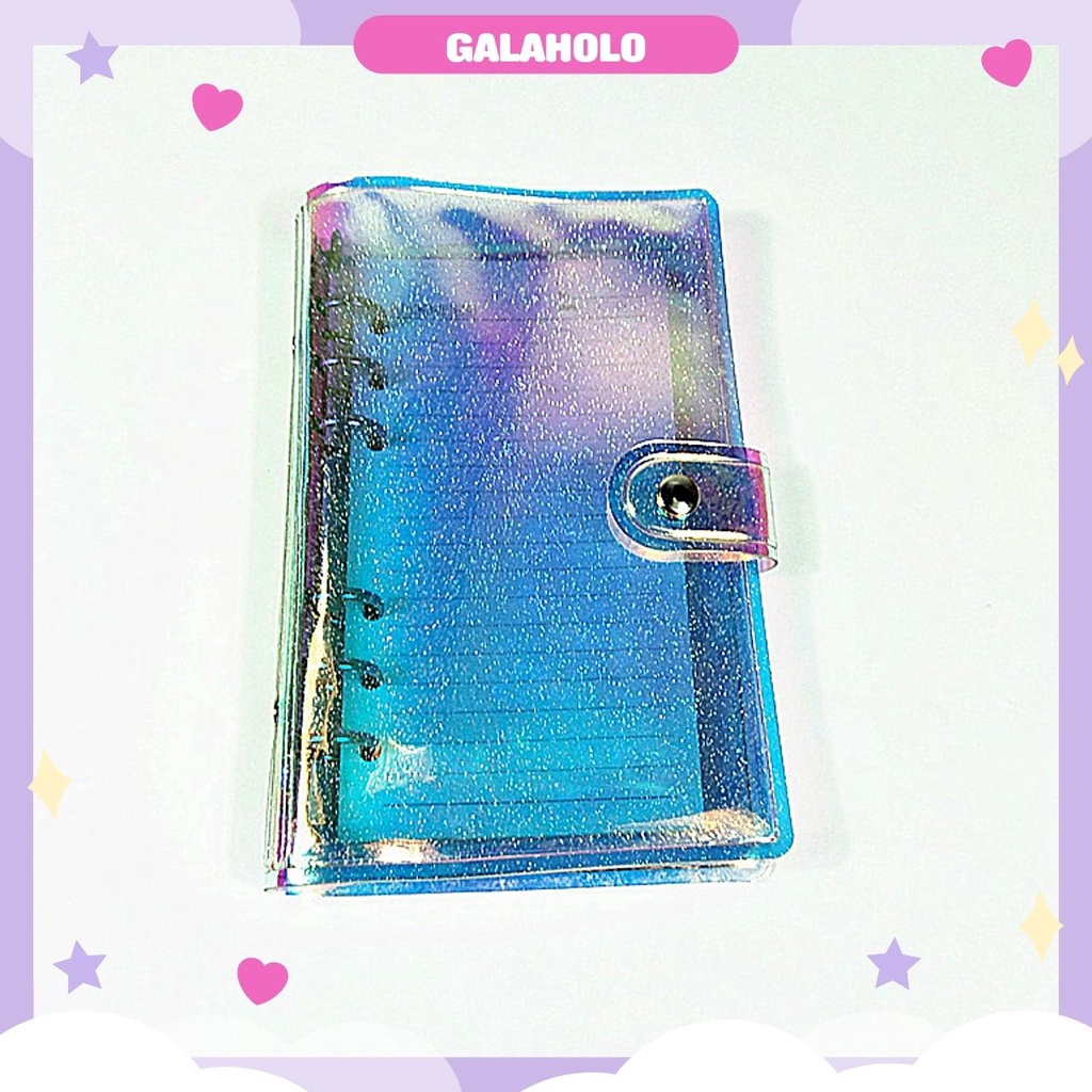 Sổ Còng A5 A6 A7 Binder 2 Lớp Bìa Nhựa Dẻo Hologram Lấp Lánh làm sổ Planner Bullet Journal SC4