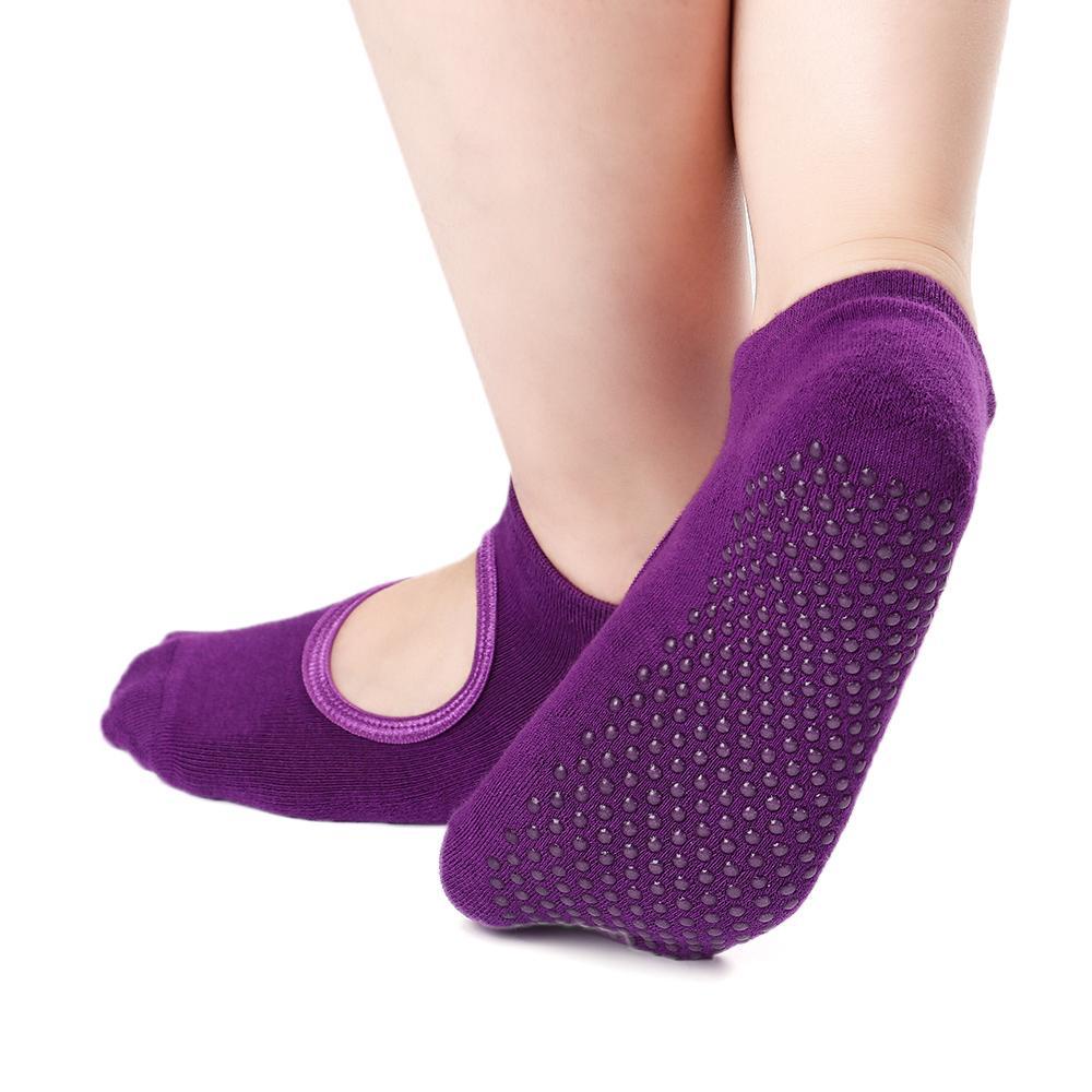 Vớ Cotton Tập Yoga Hở Lưng Chống Trượt Nhiều Màu Sắc