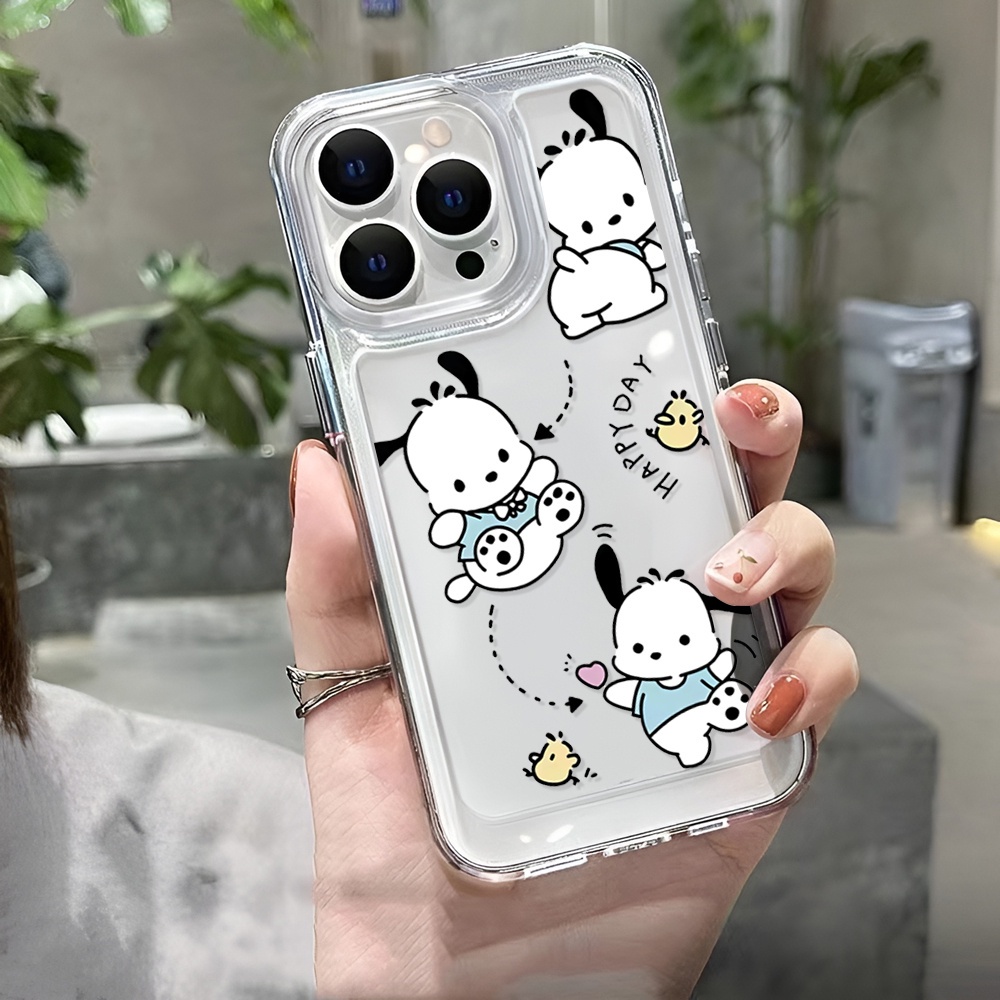 Ốp Điện Thoại Trong Suốt In Hình Gấu Pochacco Cho iphone 14 Pro Max 14 Plus 13 11 12 7Plus X XR XS Max 8 7