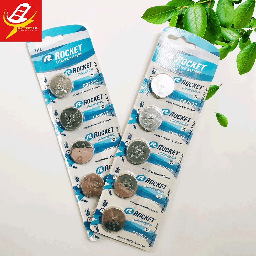 Pin cúc áo CR2032 Rocket chính hãng 2032 - Vỉ 5 viên giá tốt nhất