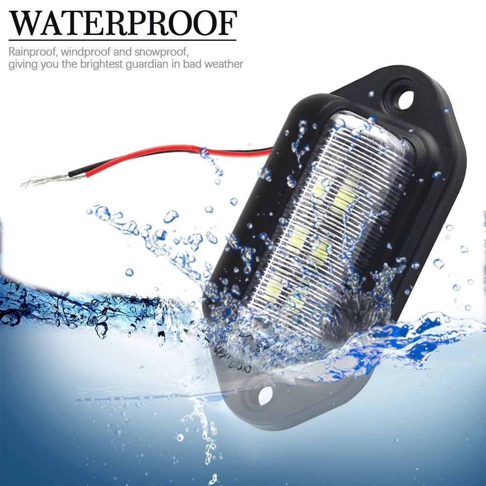 Đèn LED 12-24V Ánh Sáng Trắng Chống Thấm Nước Gắn Biển Số Xe Hơi / Xe Tải / Máy Bay