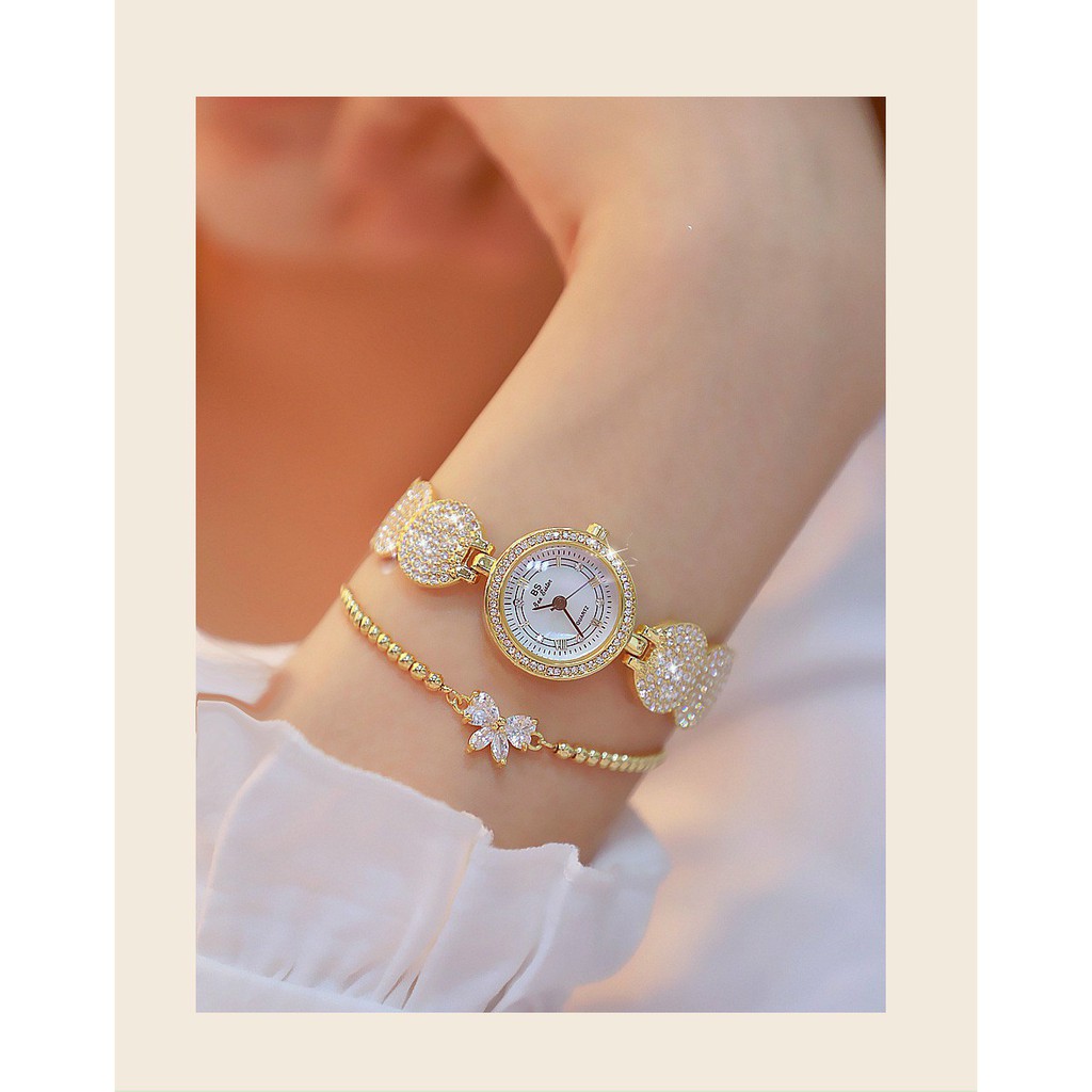 Đồng Hồ Nữ Bee Sister Dây Thép Không Gỉ Dạng Lắc Tay.