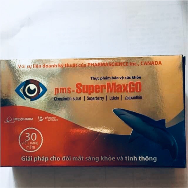 SuperMaxgo (30 viên)(giúp tăng cường thị lực, giảm các triệu chứng mờ mắt ,mỏi mắt ,thoái hoá điểm vàng )