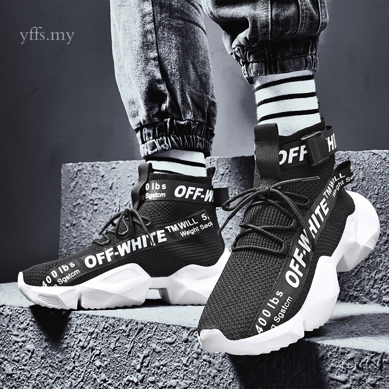 Giày thể thao nam cổ cao phong cách Off-White cá tính | BigBuy360 - bigbuy360.vn